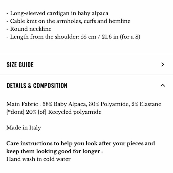 Sezane Othello Cardigan - Light Beige Size M - Picture 6 of 6